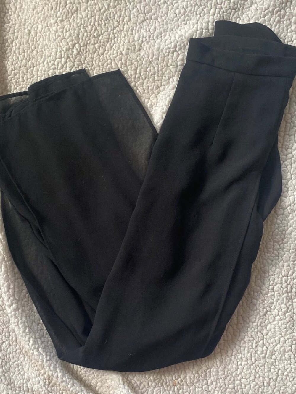 J.R. Nites Black Sheer Side Panel Wide Leg Dress Pants
